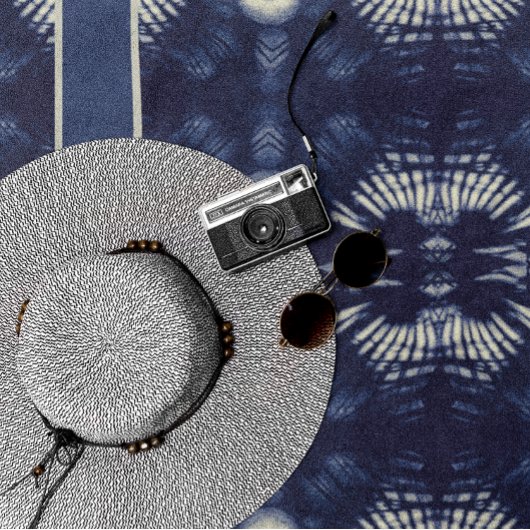 Palmblätterblättern in Delft Blue, benutzerdefinie Strandtuch