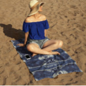 Palmblätterblättern in Delft Blue, benutzerdefinie Strandtuch