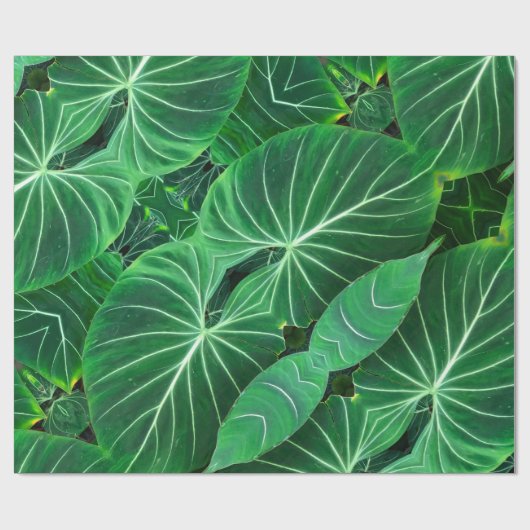 Palmblätterblättern, tropisches Blattwerk, Regenwa Geschenkpapier (Flach)