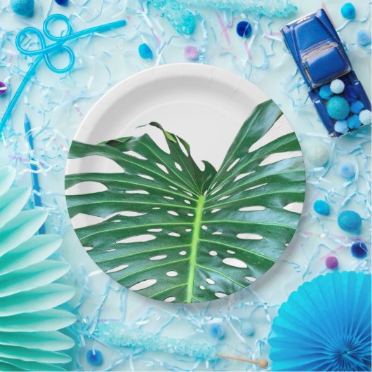 Palmblätterblättern, tropisches Blattwerk, Regenwa Pappteller (Party)