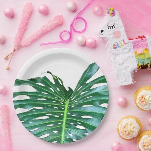 Palmblätterblättern, tropisches Blattwerk, Regenwa Pappteller (Party)