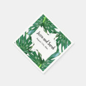 Palmblätterblättern, tropisches Blattwerk, Regenwa Serviette (Ecke)