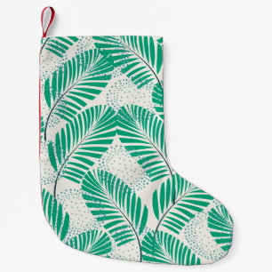 Palmblätterflora: Weiß Vintag Kleiner Weihnachtsstrumpf