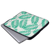 Palmblätterflora: Weiß Vintag Laptopschutzhülle (Vorne Knopf)