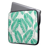 Palmblätterflora: Weiß Vintag Laptopschutzhülle (Vorderseite Links)