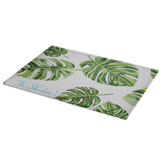 Palmblättermuster Schneidebrett (Ecke)