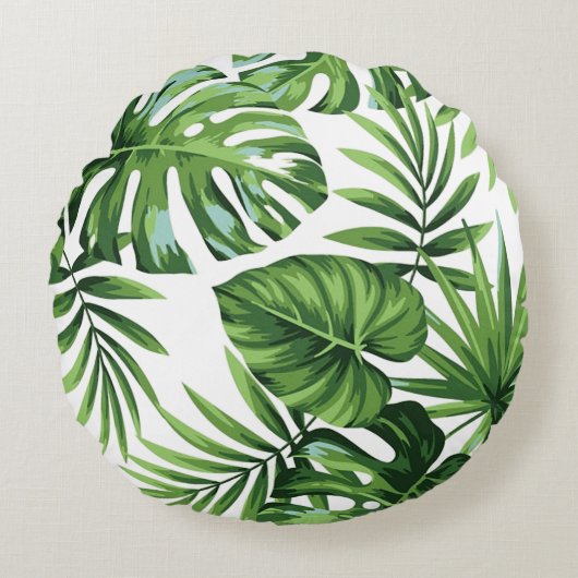 Palmblättern Rundes Kissen (Vorderseite)