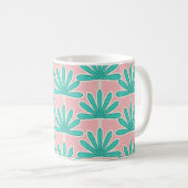 Palmblätterpink Mitte des Jahrhunderts Kaffeetasse (VorderseiteRechts)
