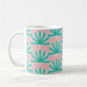Palmblätterpink Mitte des Jahrhunderts Kaffeetasse (Links)