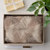 Palmblätterprint, Dunkelbraun, Tan und Beige Seidenpapier (Geschenk)