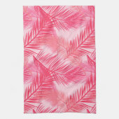 Palmblätterprint, Fuchsia, Korallen und Pastellros Geschirrtuch (Vertikal)