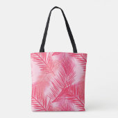 Palmblätterprint, Fuchsia, Korallen und Pastellros Tasche (Rückseite)