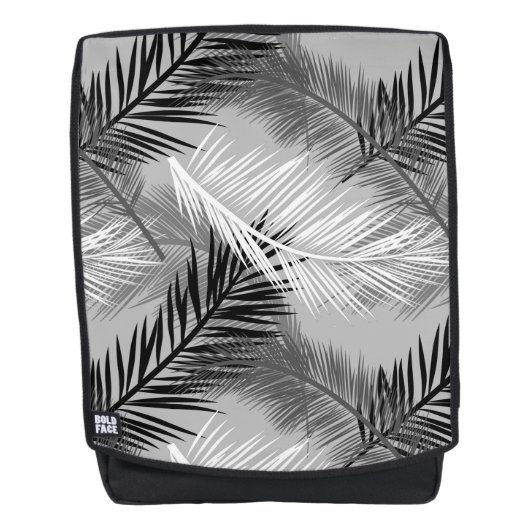 Palmblätterprint, grau / grau, schwarz und weiß rucksack (Vorderseite)
