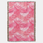 Palmblätterprint, Koralle, Pfirsich und Pastellros Decke (Vorderseite Vertikal)