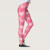Palmblätterprint, Koralle, Pfirsich und Pastellros Leggings (Rechts)