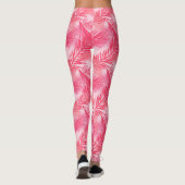 Palmblätterprint, Koralle, Pfirsich und Pastellros Leggings (Rückseite)