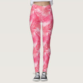 Palmblätterprint, Koralle, Pfirsich und Pastellros Leggings (Vorderseite)