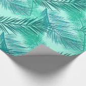 Palmblätterprint, Türkis, Aquamarin und Licht Aqua Geschenkpapier (Ecke)
