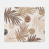 Palmblattkunst nahtlos auf erdgetönte Muster Fleecedecke (Vorderseite (Horizontal))