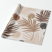 Palmblattkunst nahtlos auf erdgetönte Muster Geschenkpapier (Ungerollt)