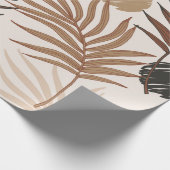 Palmblattkunst nahtlos auf erdgetönte Muster Geschenkpapier (Ecke)