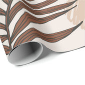 Palmblattkunst nahtlos auf erdgetönte Muster Geschenkpapier (Rolleneckpunkt)