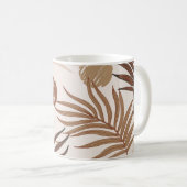 Palmblattkunst nahtlos auf erdgetönte Muster Kaffeetasse (VorderseiteRechts)