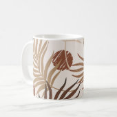 Palmblattkunst nahtlos auf erdgetönte Muster Kaffeetasse (Vorderseite Links)