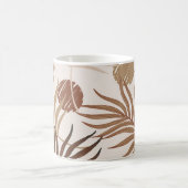 Palmblattkunst nahtlos auf erdgetönte Muster Kaffeetasse (Mittel)