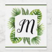 Palmblättrige Anfangsweinflasche Weinetikett (Einzelnes Label)