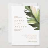 Palmblättrige Hochzeit mit tropischen Pflanzen Einladung (Vorderseite)