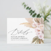 Palmblättrige Pampasgras Naturrosa Hochzeit RSVP c (Stehend Vorderseite)