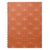 Palmblättriger Botanischer Burnt Orange Custom Wed Notizblock (Vorderseite)