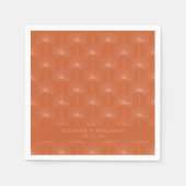 Palmblättriger Botanischer Burnt Orange Custom Wed Serviette (Vorderseite)