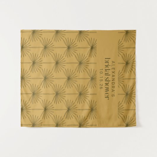 Palmblättriger Botanischer Senf-Brautparty Wandteppich (Vorderseite (Horizontal))