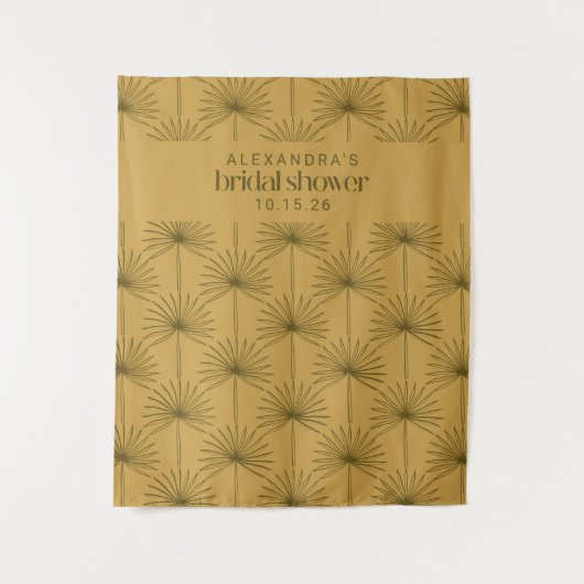 Palmblättriger Botanischer Senf-Brautparty Wandteppich (Vorderseite)