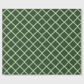 Palmblättriger, dunkelgrüner Trellis Geschenkpapier (Flach)