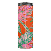 Palmblättriger Monsterinaltrope in rotem Rosa Thermosbecher (Rückseite)