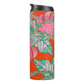 Palmblättriger Monsterinaltrope in rotem Rosa Thermosbecher (Nach rechts gedreht)