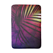 Palmblättriger Sonnenuntergang tropischer, lila-ge Badematte (Vorderseite Vertikal)