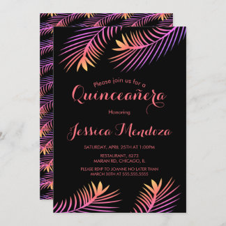 Palmblättriger Tropenholz Quinceañera Süße 16 Einl Einladung