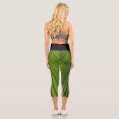 Palmblättriger tropischer, hellgrüner vertikaler S Capri Leggings (Rückseite)