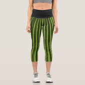 Palmblättriger tropischer, hellgrüner vertikaler S Capri Leggings (Vorderseite)