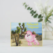 Palmdale California Pink Poodle Postcard Postkarte (Stehend Vorderseite)