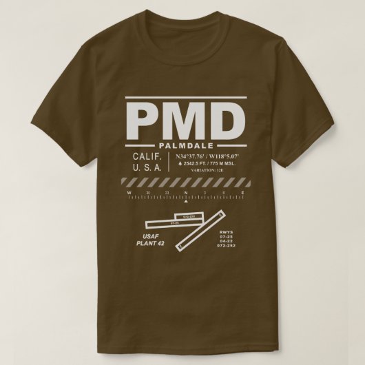 Palmdale Rgnl. Flughafen USAF Pflanze 42 PMD T - S T-Shirt (Design vorne)