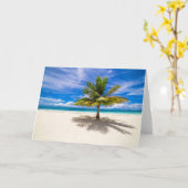 Palme am weißen Sandstrand Karte (Gelbe Blume)