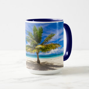 Palme am weißen Sandstrand Tasse