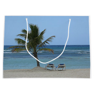 Palme auf dem Strand Große Geschenktüte