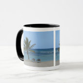 Palme auf dem Strand Tasse (Vorderseite Links)