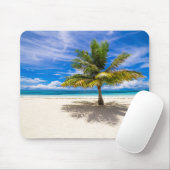 Palme auf weißem Sand-Strand Mousepad (Mit Mouse)